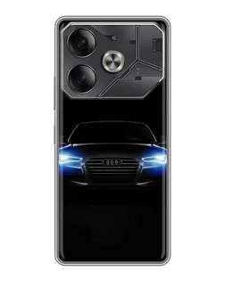 Чехол для TECNO Pova 6 с картинкой «Audi в неоне»