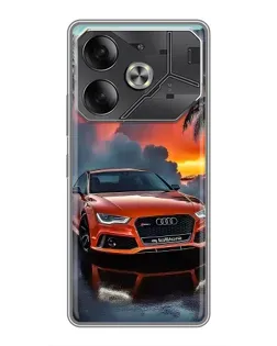 Чехол для TECNO Pova 6 с картинкой «Audi — закат»
