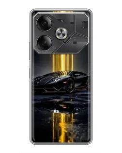 Чехол для TECNO Pova 6 с картинкой «Ночной Lamborghini драйв»