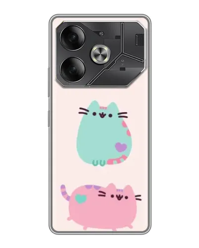 Чехол для TECNO Pova 6 с картинкой «Pusheen трио»
