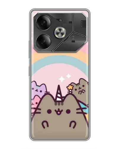 Чехол для TECNO Pova 6 с картинкой «Единорог Pusheen»