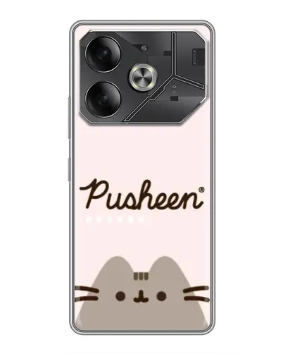 Чехол для TECNO Pova 6 с картинкой «Pusheen логотип»