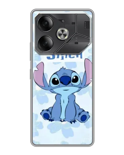 Чехол для TECNO Pova 6 с картинкой «Stitch среди цветов» Чехол для TECNO Pova 6 с картинкой «Stitch среди цветов»