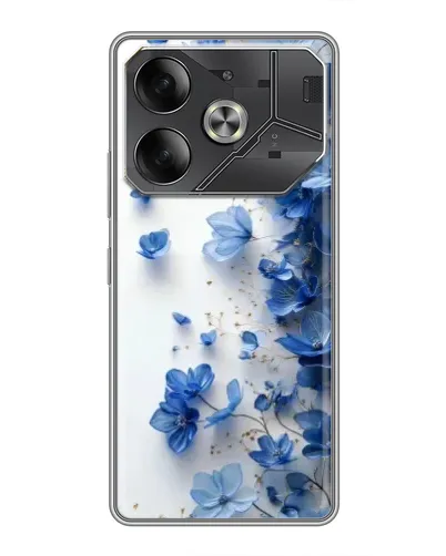Чехол для TECNO Pova 6 с картинкой «Голубой цветочный каскад» Чехол для TECNO Pova 6 с картинкой «Голубой цветочный каскад»
