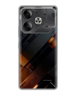 Чехол для TECNO Pova 6 с картинкой «Черные геометрические блоки»