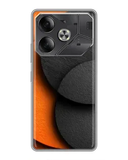 Чехол для TECNO Pova 6 с картинкой «Геометрия оранжевых кругов»