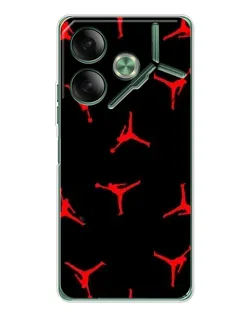 Чехол для TECNO Pova 7 5G с картинкой «Jordan Red Pattern»