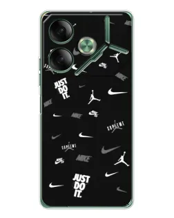 Чехол для TECNO Pova 7 5G с картинкой «Nike Black Pattern»