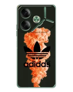 Чехол для TECNO Pova 7 5G с картинкой «Оранжевый дым Adidas»
