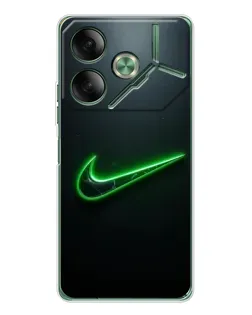 Чехол для TECNO Pova 7 5G с картинкой «Неоновый контур Nike»