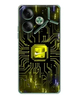 Чехол для TECNO Pova 7 5G с картинкой «Nike — золотая искра» Чехол для TECNO Pova 7 5G с картинкой «Nike — золотая искра»