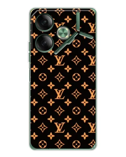 Чехол для TECNO Pova 7 5G с картинкой «Золотая монограмма LV»