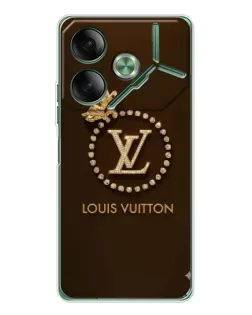 Чехол для TECNO Pova 7 5G с картинкой «LV — золотая печать»