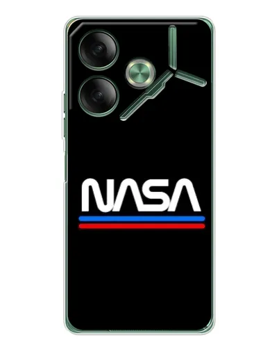 Чехол для TECNO Pova 7 5G с картинкой «NASA — классика Red Blue»