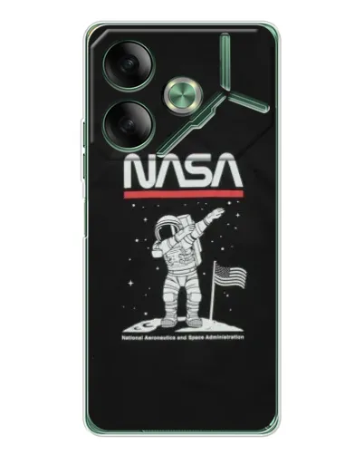 Чехол для TECNO Pova 7 5G с картинкой «NASA — шагаем по Луне»