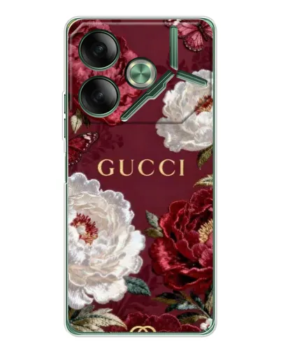 Чехол для TECNO Pova 7 5G с картинкой «Gucci — бордовые розы» Чехол для TECNO Pova 7 5G с картинкой «Gucci — бордовые розы»