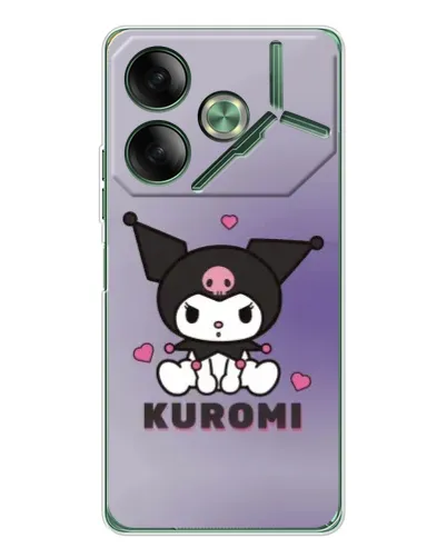 Чехол для TECNO Pova 7 5G с картинкой «Kuromi — фиолетовый арт»