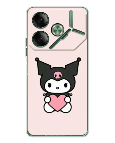 Чехол для TECNO Pova 7 5G с картинкой «Kuromi и сердце»