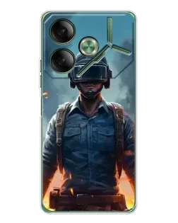 Чехол для TECNO Pova 7 5G с картинкой «PUBG — реалистичный герой»