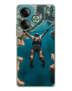Чехол для TECNO Pova 7 5G с картинкой «PUBG — свободное падение»
