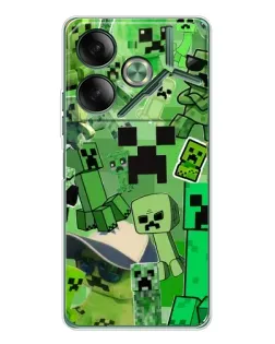 Чехол для TECNO Pova 7 5G с картинкой «Криперы Minecraft»