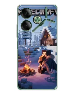 Чехол для TECNO Pova 7 5G с картинкой «Зимний Minecraft»