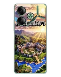 Чехол для TECNO Pova 7 5G с картинкой «Minecraft панорама»