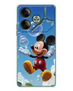 Чехол для TECNO Pova 7 5G с картинкой «Mickey и мыльные пузыри»