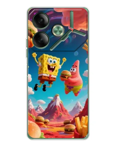 Чехол для TECNO Pova 7 5G с картинкой «Космический фастфуд»