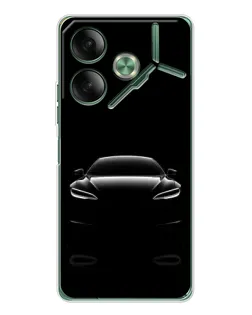 Чехол для TECNO Pova 7 5G с картинкой «Силуэт Tesla Night»