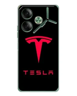 Чехол для TECNO Pova 7 5G с картинкой «Tesla Red Logo»