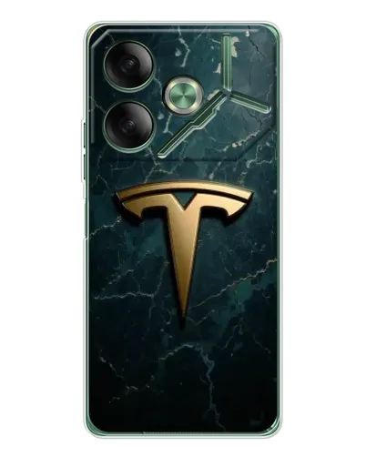 Чехол для TECNO Pova 7 5G с картинкой «Мраморная Tesla Gold»