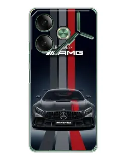 Чехол для TECNO Pova 7 5G с картинкой «Mercedes — белый карбон»