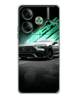Чехол для TECNO Pova 7 5G с картинкой «Темный Mercedes AMG»
