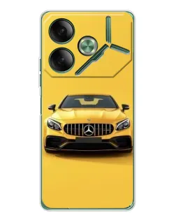 Чехол для TECNO Pova 7 5G с картинкой «Желтый Mercedes GT»