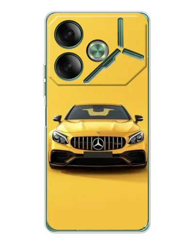 Чехол для TECNO Pova 7 5G с картинкой «Желтый Mercedes GT»