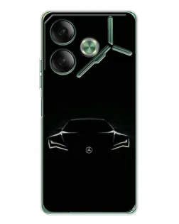Чехол для TECNO Pova 7 5G с картинкой «Mercedes — силуэт авто» Чехол для TECNO Pova 7 5G с картинкой «Mercedes — силуэт авто»
