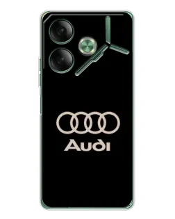 Чехол для TECNO Pova 7 5G с картинкой «Audi — золотой логотип»