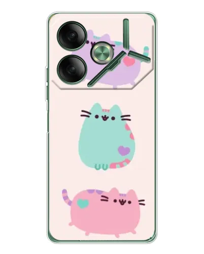 Чехол для TECNO Pova 7 5G с картинкой «Pusheen трио» Чехол для TECNO Pova 7 5G с картинкой «Pusheen трио»