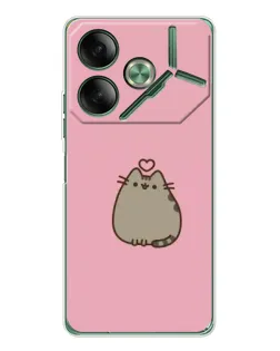 Чехол для TECNO Pova 7 5G с картинкой «Pusheen сердце»