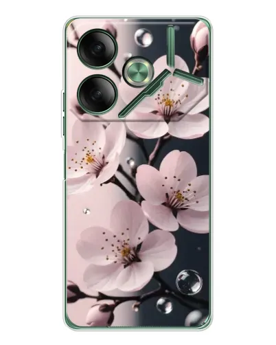 Чехол для TECNO Pova 7 5G с картинкой «Нежная сакура и капли» Чехол для TECNO Pova 7 5G с картинкой «Нежная сакура и капли»