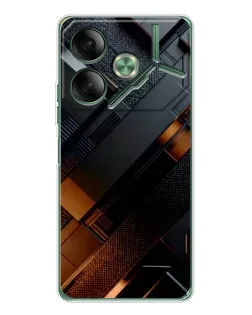 Чохол для TECNO Pova 7 5G з картинкою «Чорні геометричні блоки»