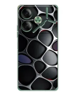 Чохол для TECNO Pova 7 5G з картинкою «Об'ємна темна решітка»
