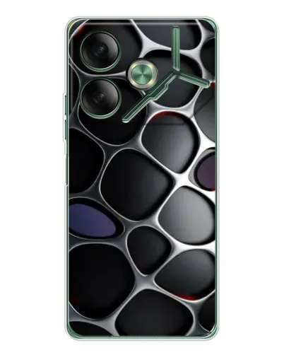Чохол для TECNO Pova 7 5G з картинкою «Об'ємна темна решітка»