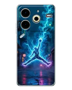 Чехол для TECNO Pova 7 Pro с картинкой «Jordan Gold Jumpman»