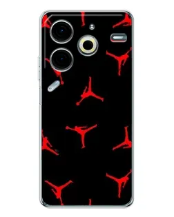 Чехол для TECNO Pova 7 Pro с картинкой «Jordan Red Pattern»