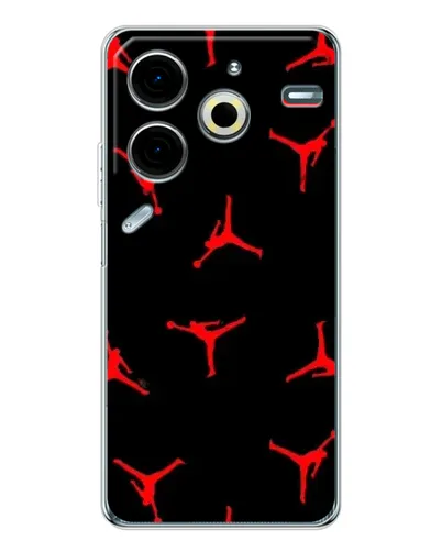 Чехол для TECNO Pova 7 Pro с картинкой «Jordan Red Pattern» Чехол для TECNO Pova 7 Pro с картинкой «Jordan Red Pattern»