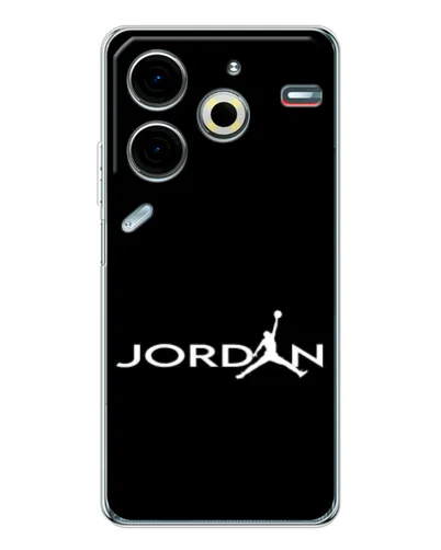 Чехол для TECNO Pova 7 Pro с картинкой «Jordan White Logo» Чехол для TECNO Pova 7 Pro с картинкой «Jordan White Logo»