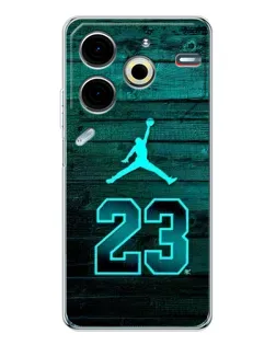 Чехол для TECNO Pova 7 Pro с картинкой «Jordan Cyan 23»