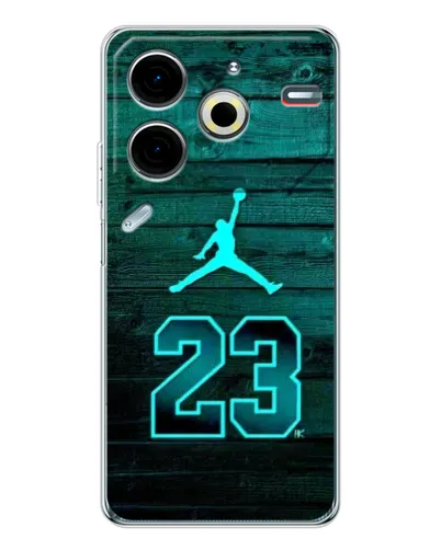 Чехол для TECNO Pova 7 Pro с картинкой «Jordan Cyan 23» Чехол для TECNO Pova 7 Pro с картинкой «Jordan Cyan 23»